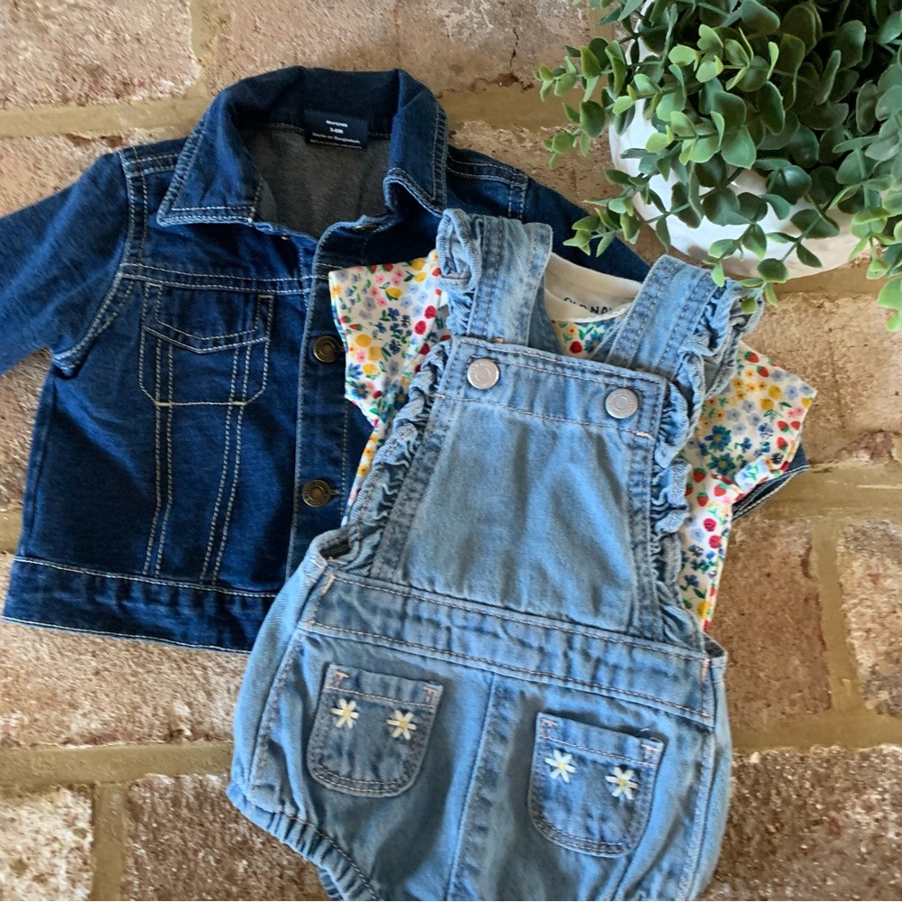 Old Navy | BUNDLE | Overall Matching Set & Denim Jacket | 0-3 Months